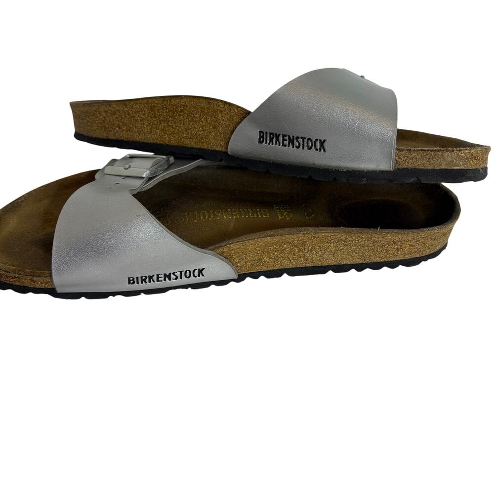 Birkenstock - Madrid Slip on Single Strap Sandal-Birko-Flor Silver Women Size 41 - Picture 7 of 10